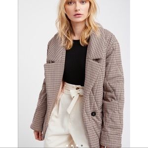Free People Houndstooth Pillow Jacket